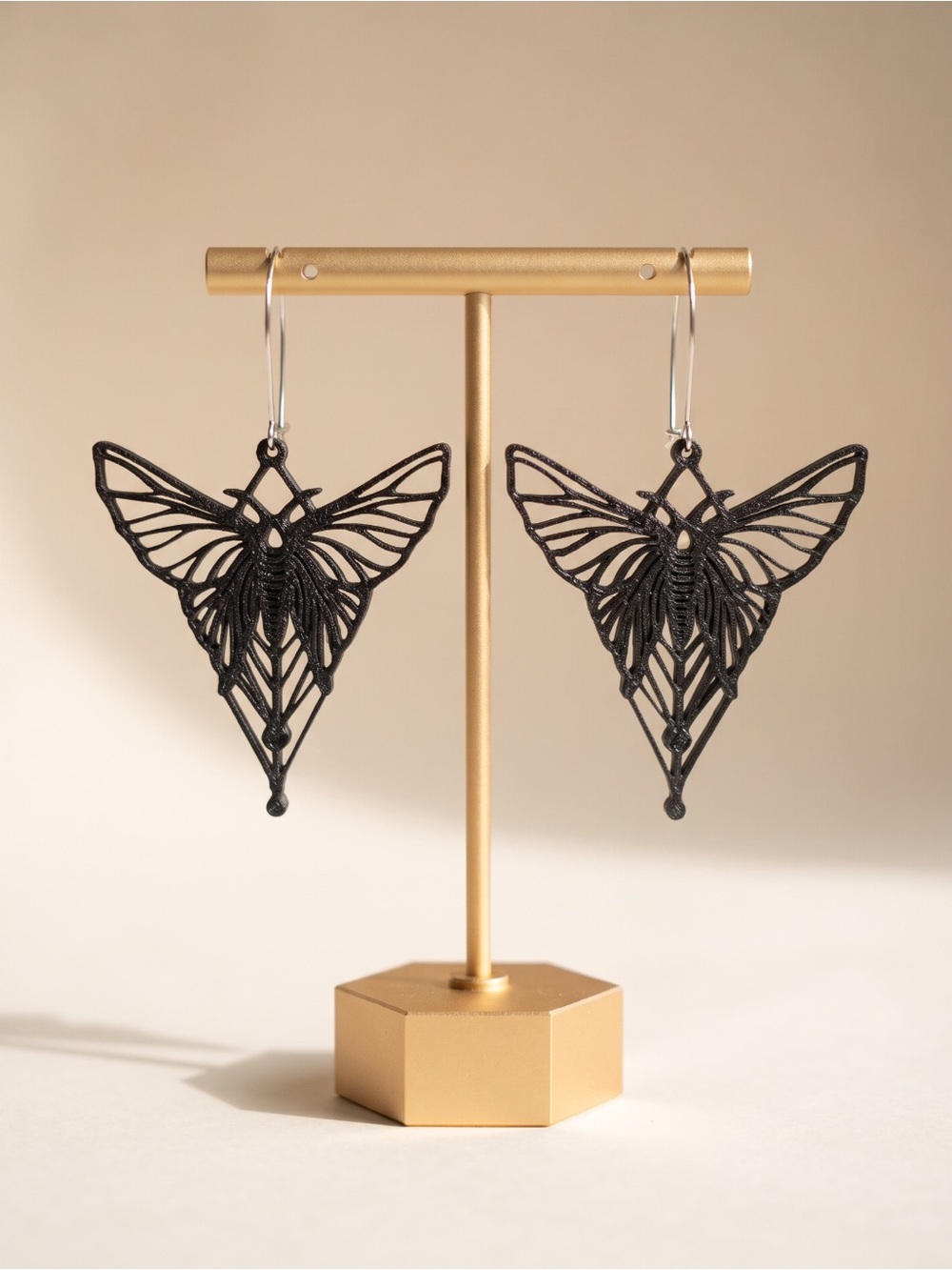 Black Butterfly Filigree Drop Earrings - Women Jewelry